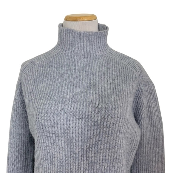 MNG Mango Mock Neck Oversized Pullover Sweater Size XS Light Lavender Ribbed - Picture 3 of 17